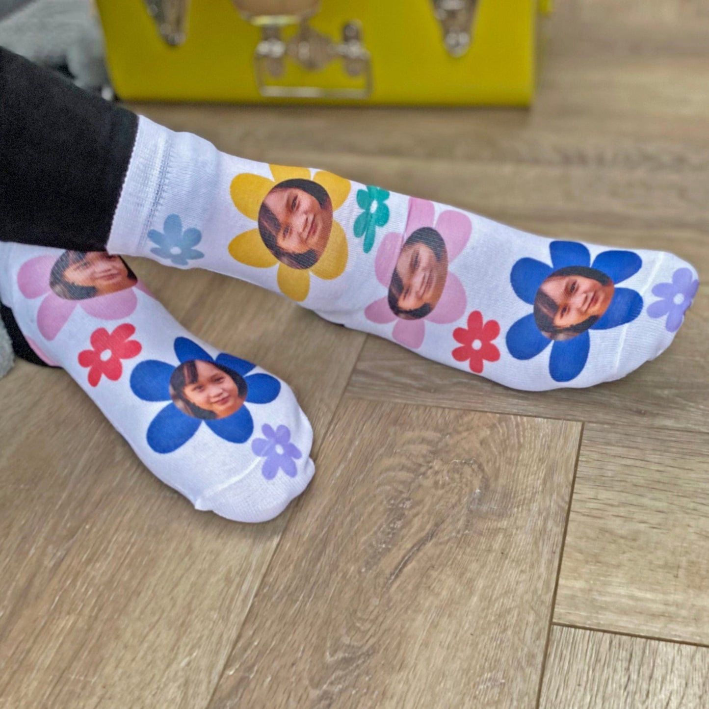 Colourful Flower Photo Socks