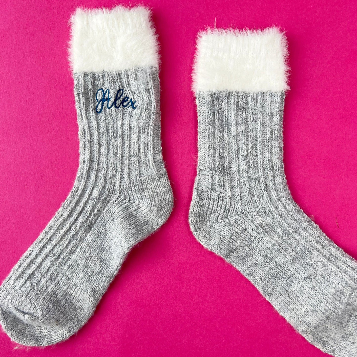 Embroidered Cosy Cuff Socks
