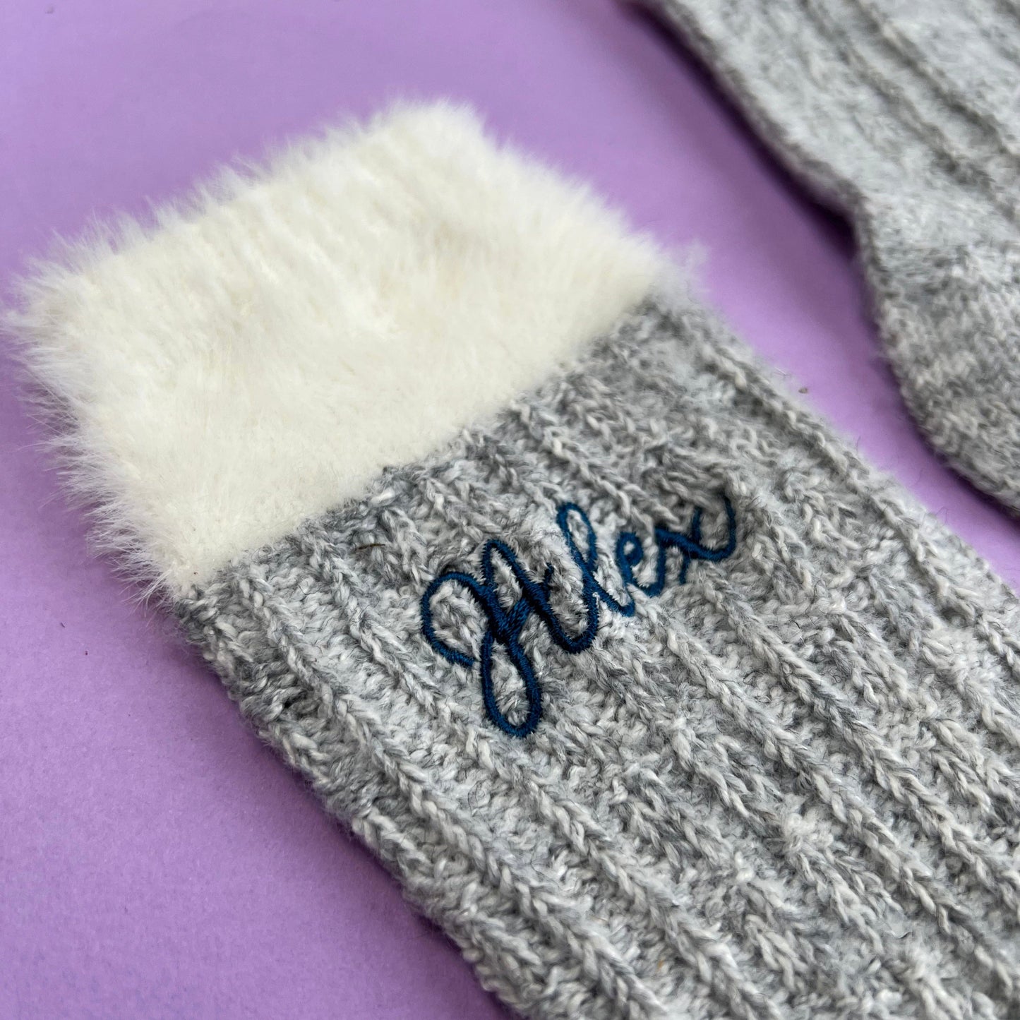 Embroidered Cosy Cuff Socks