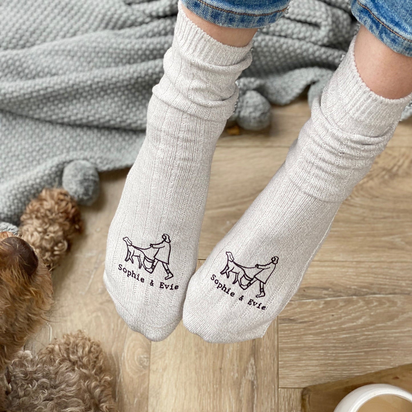 Dog And Owner Personalised Walking Socks