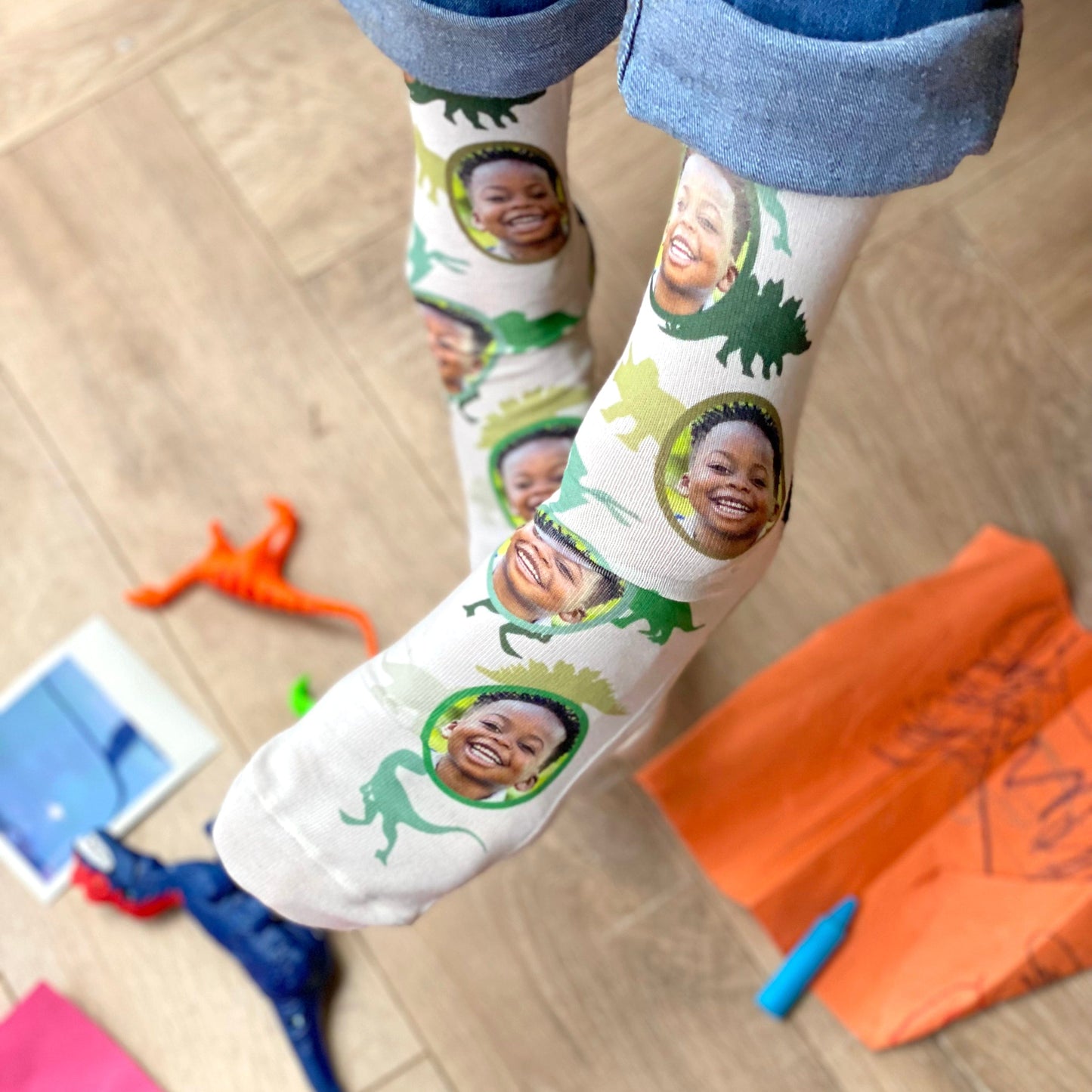 Dinosaur Photo Socks