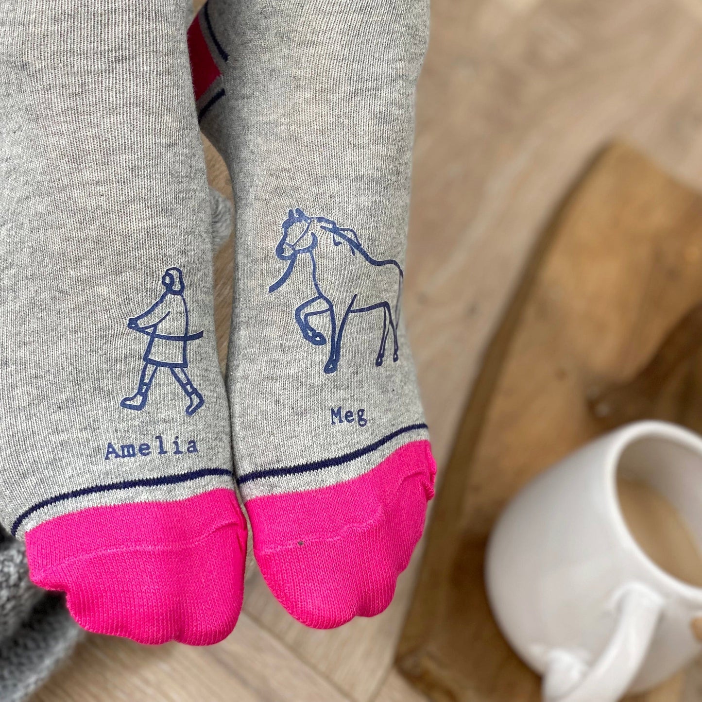 Horse And Owner Personalised Socks