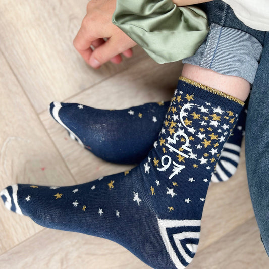 Moon Sign Personalised Star Socks