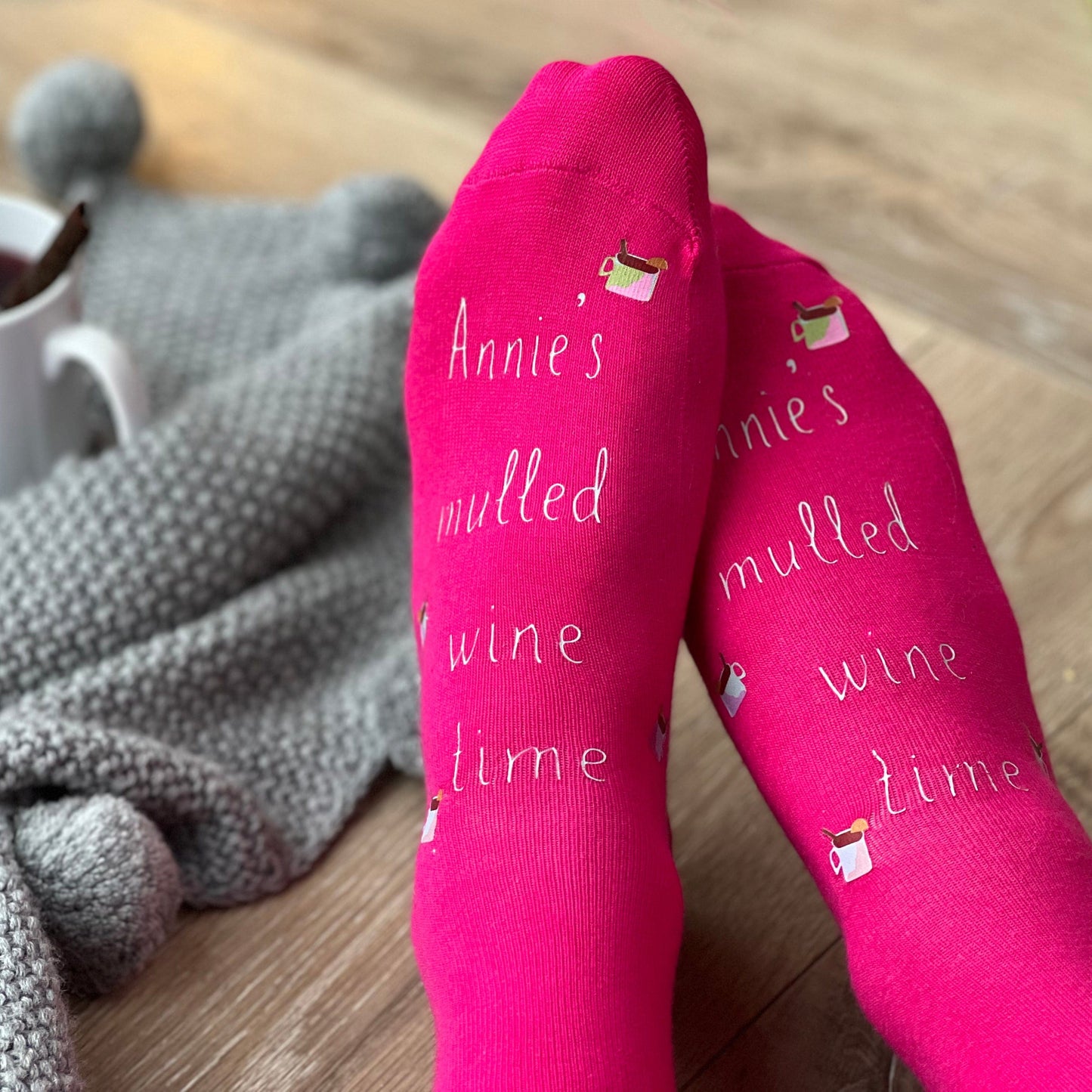 Mulled Wine Time Personalised Socks