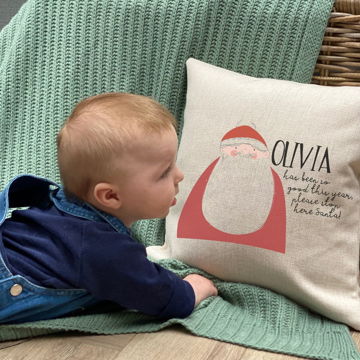 Santa Stop Here Personalised Cushion