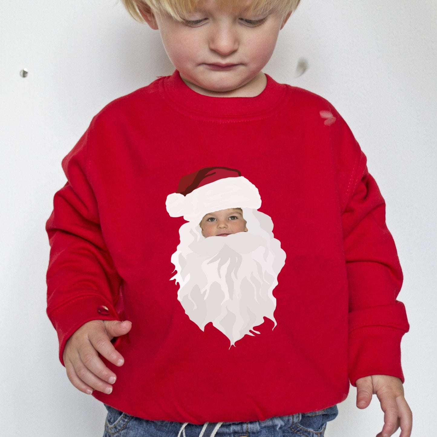 Santa Face Christmas Photo Jumper