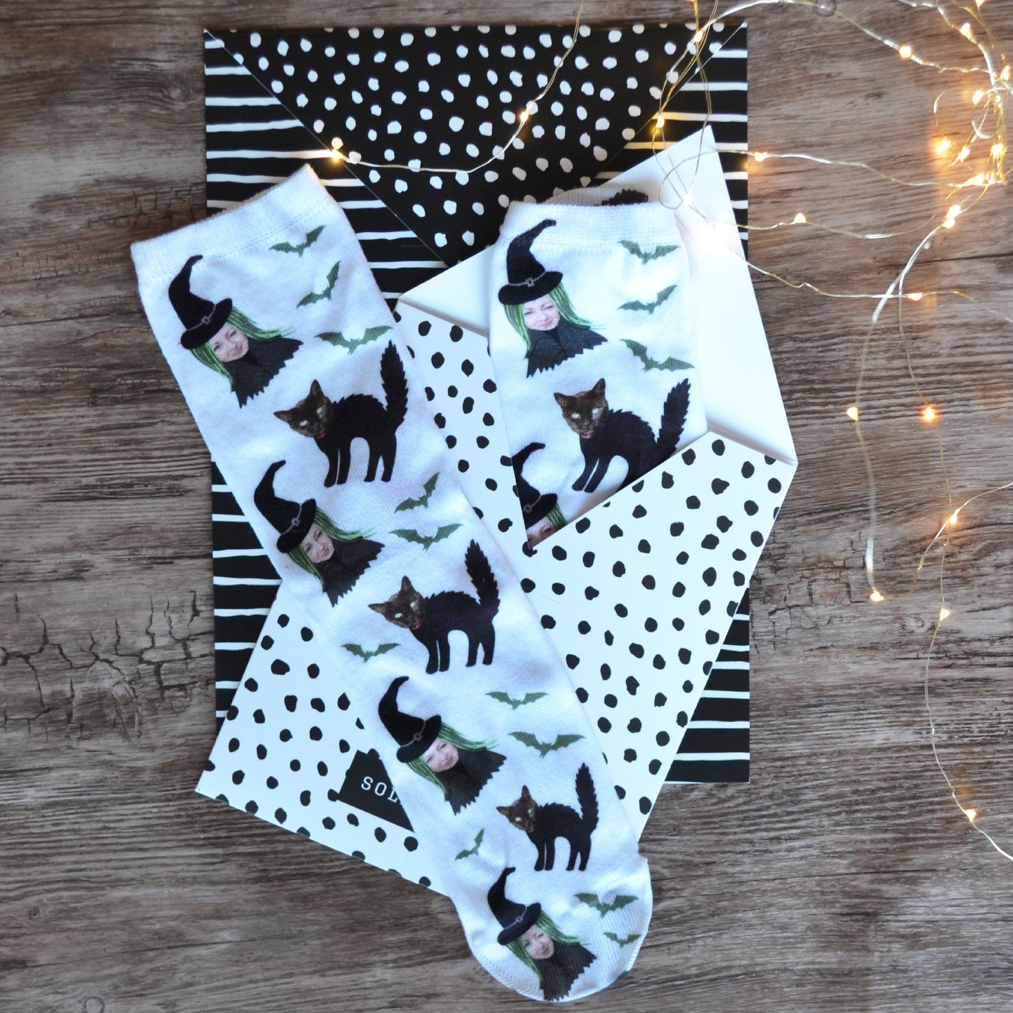 Scaredy Cat And Owner Photo Socks