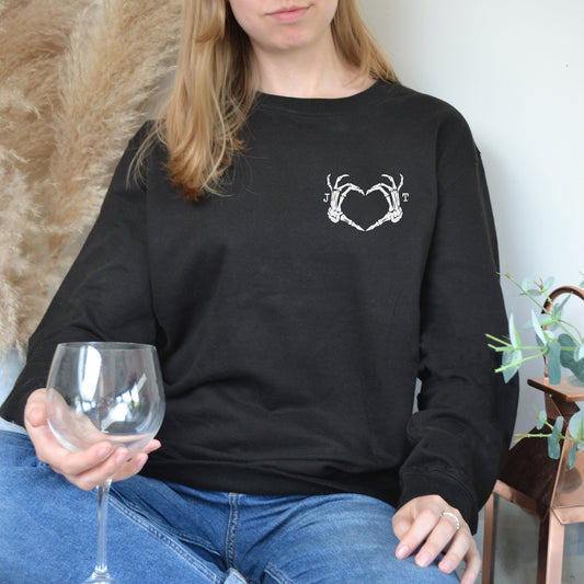Skeleton Hands Motif Personalised Halloween Jumper