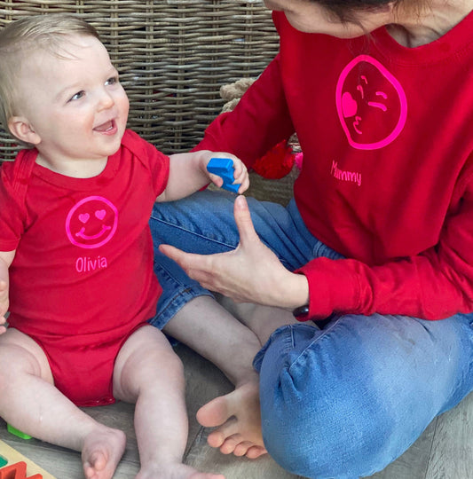 Mummy And Me Smiley Face Personalised Set
