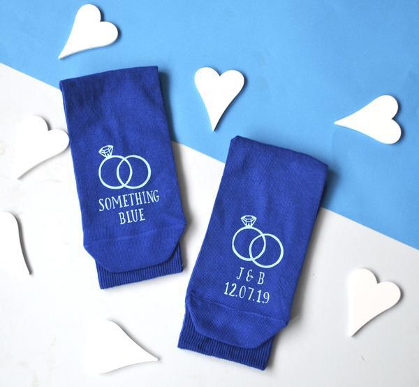 Something Blue Personalised Groom's Wedding Socks, socks, - ALPHS