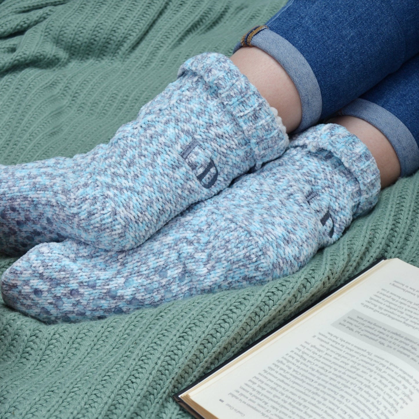 Embroidered Speckled Personalised Slipper Boots