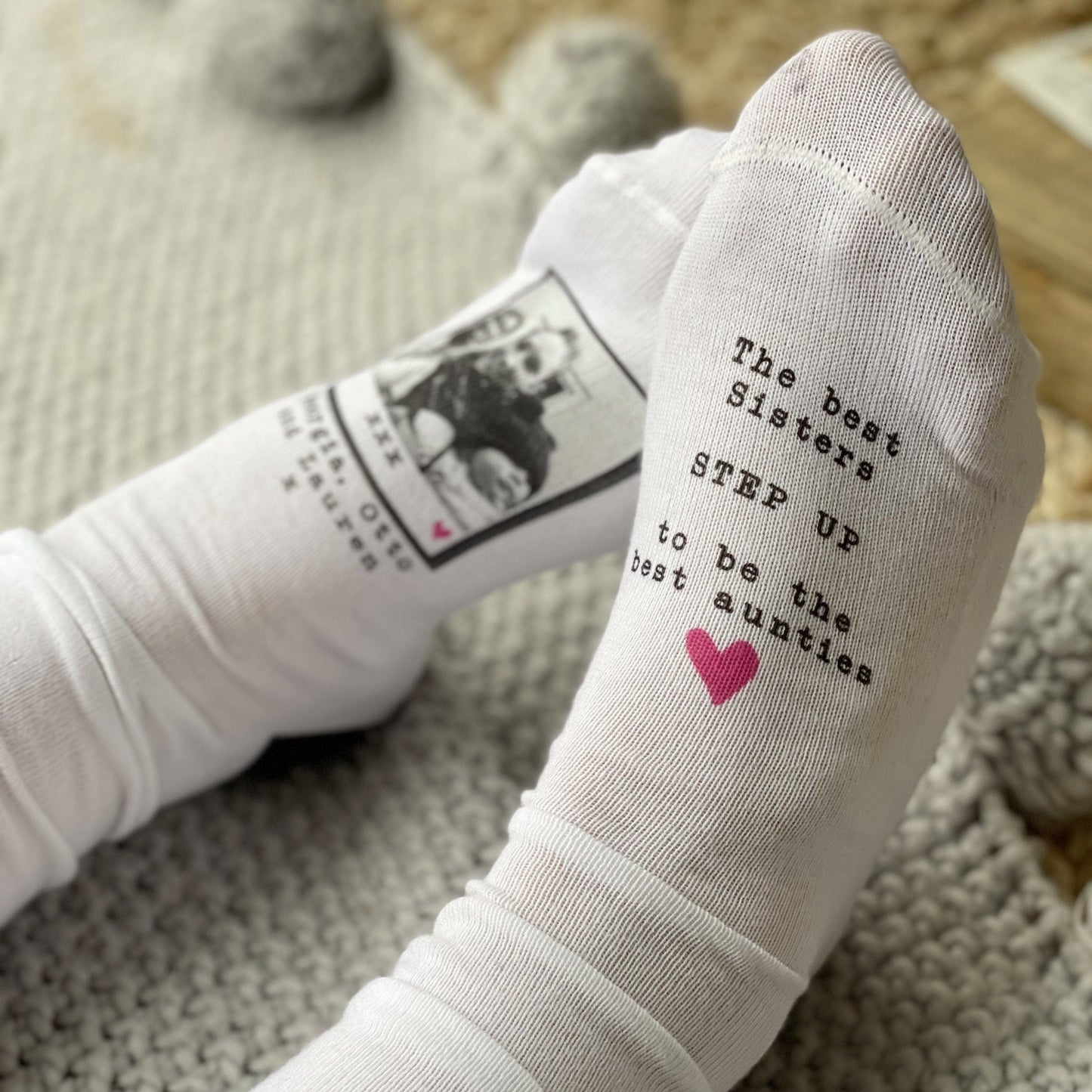 Best Sister Best Auntie Photo Socks