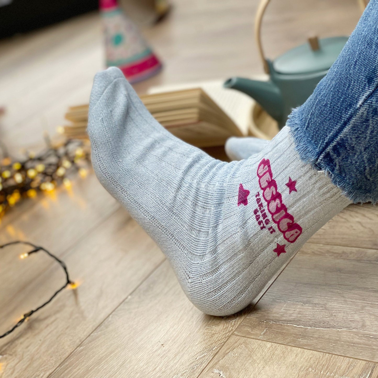 Personalised Take It Easy Snug Socks