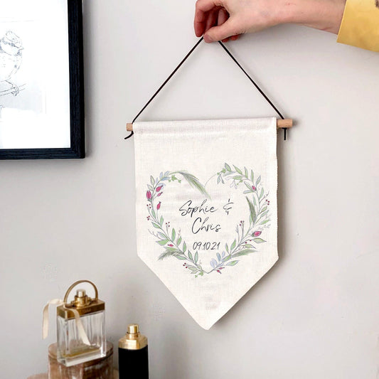 Heart Wreath Personalised Banner
