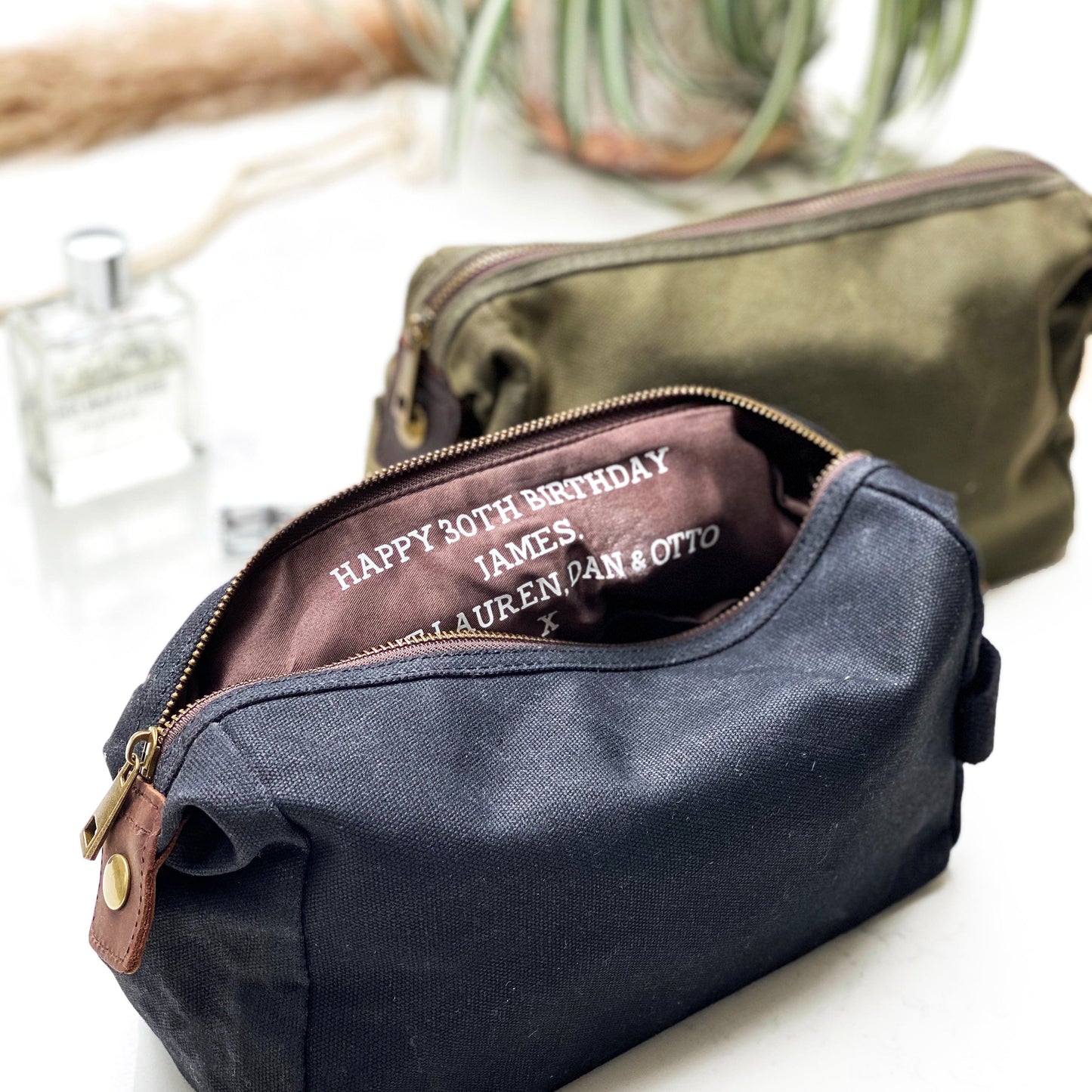 Personalised Mens Hidden Message Wash Bag