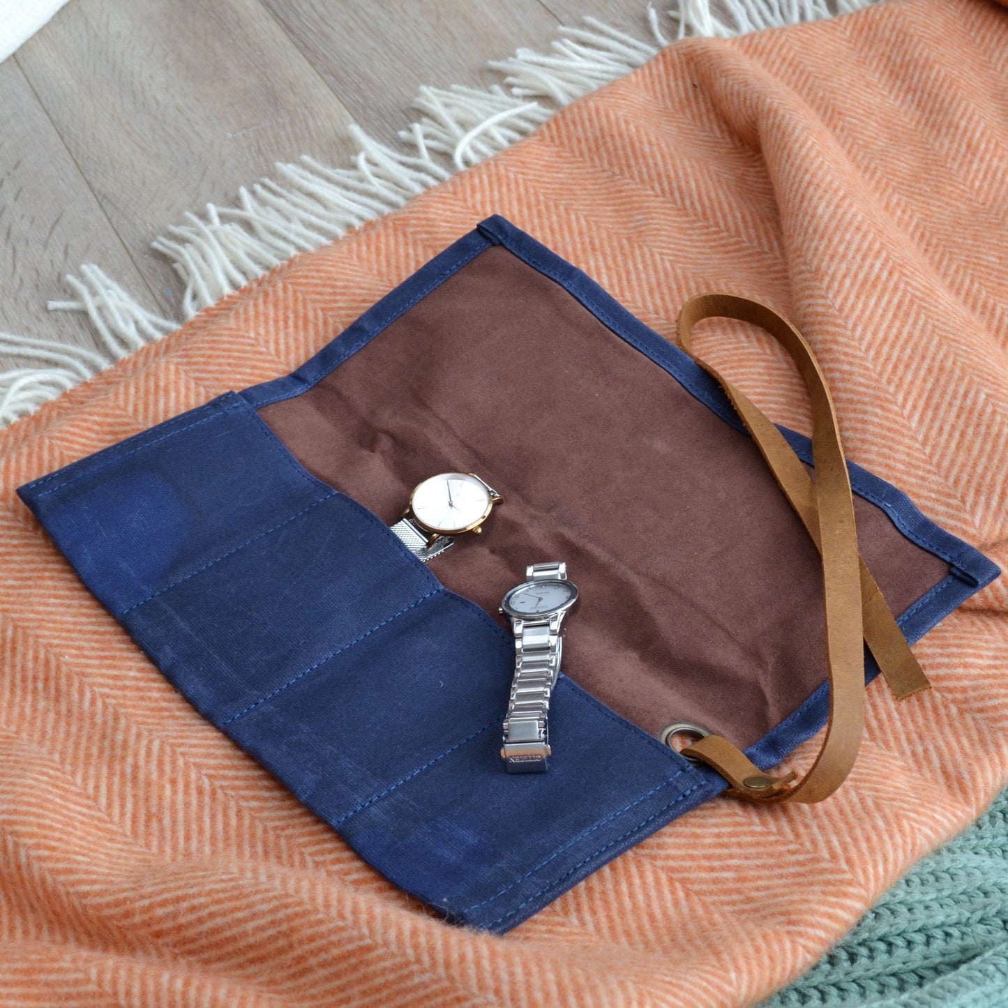 Monogram Waxed Canvas Watch Roll
