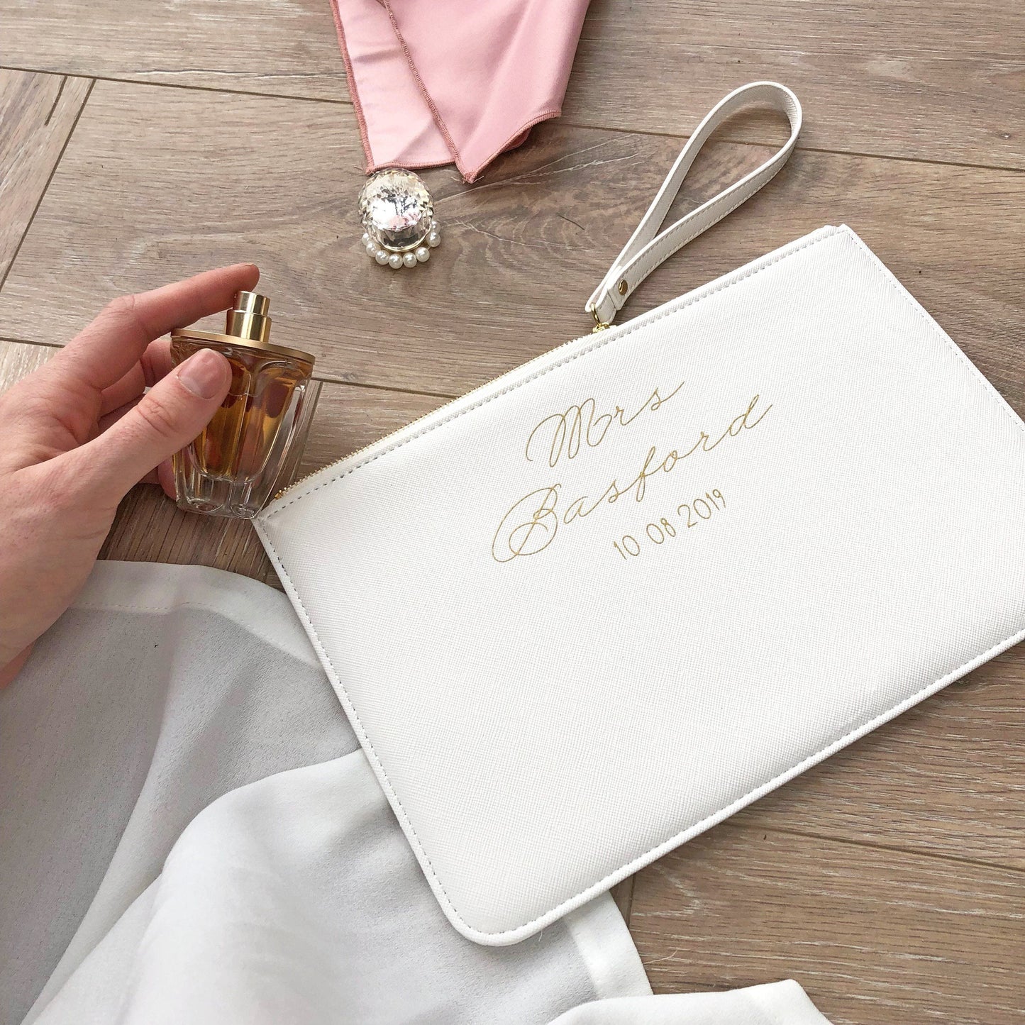 Personalised Faux Leather Brides Wedding Bag, Washbag, - ALPHS