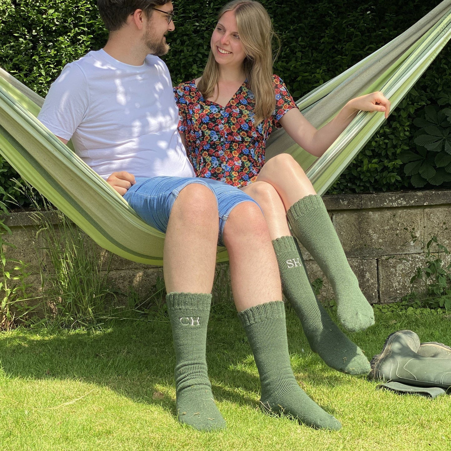 Personalised Family Twinning Wellington Socks