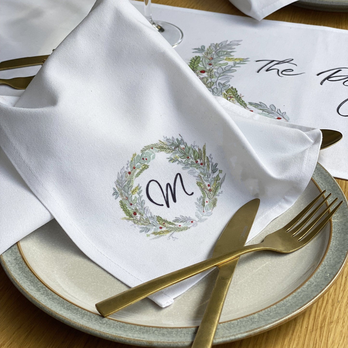 Wreath Personalised Napkin