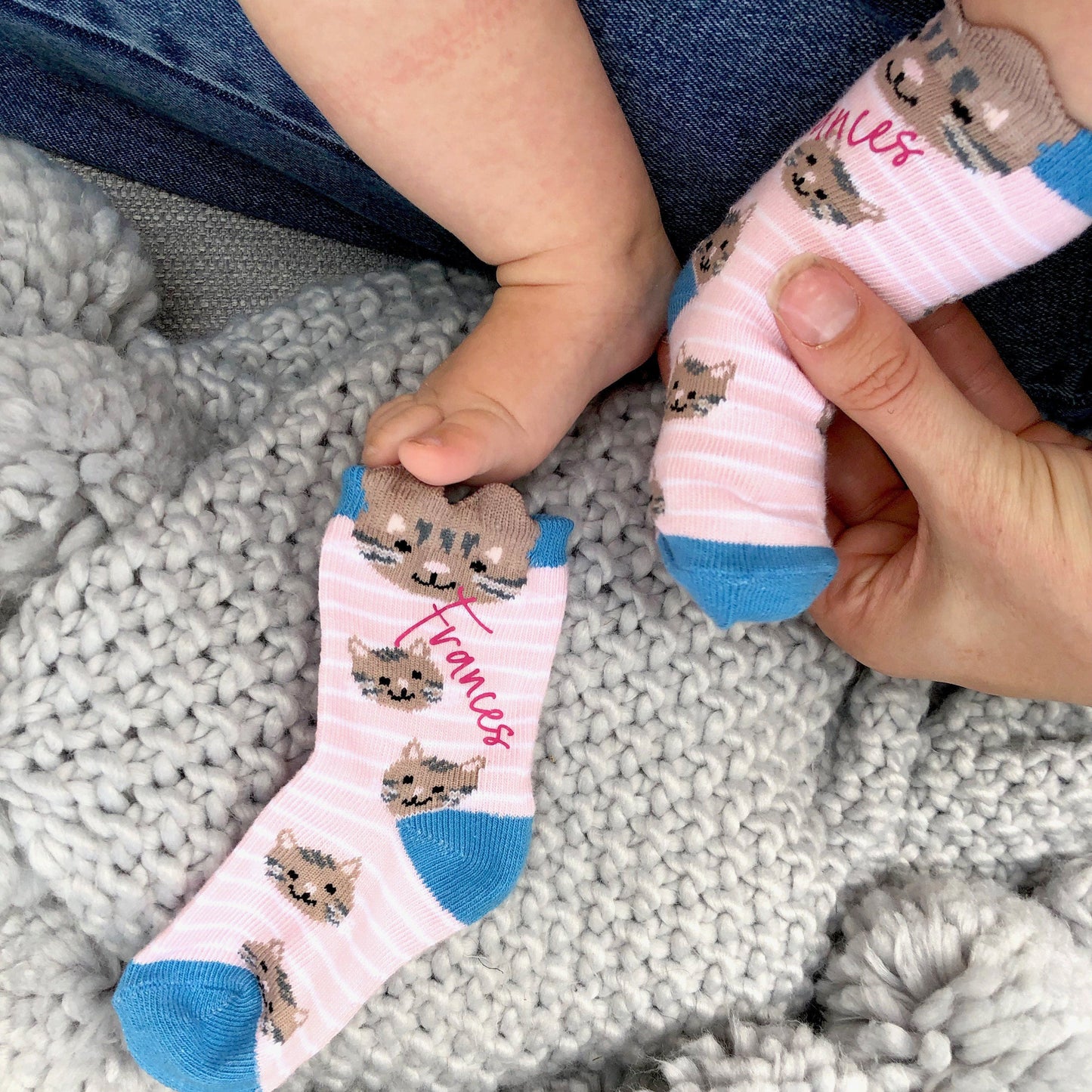 Personalised Cat Baby Socks, socks, - ALPHS