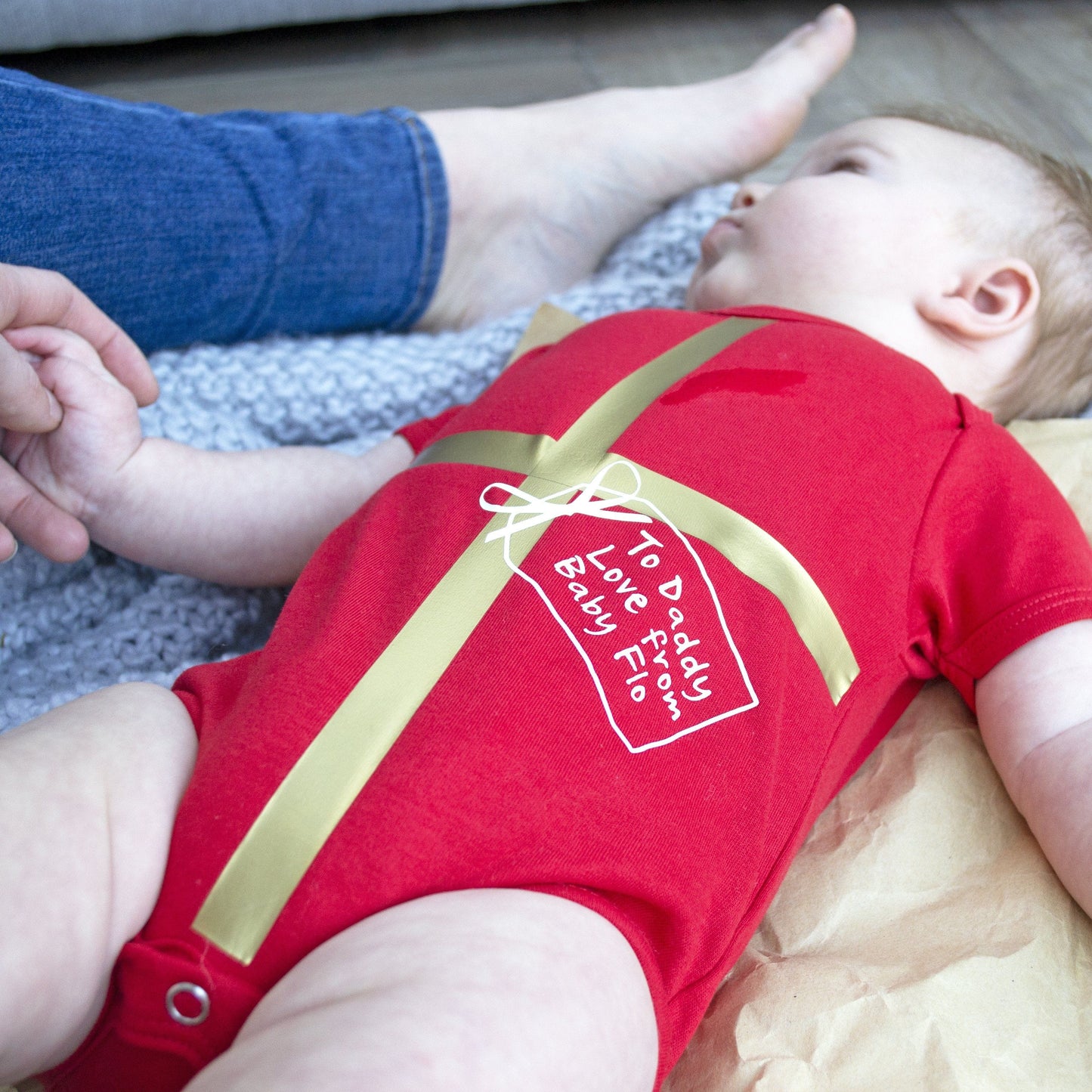 First Christmas All Wrapped Up Personalised Babygrow, Baby grow, - ALPHS