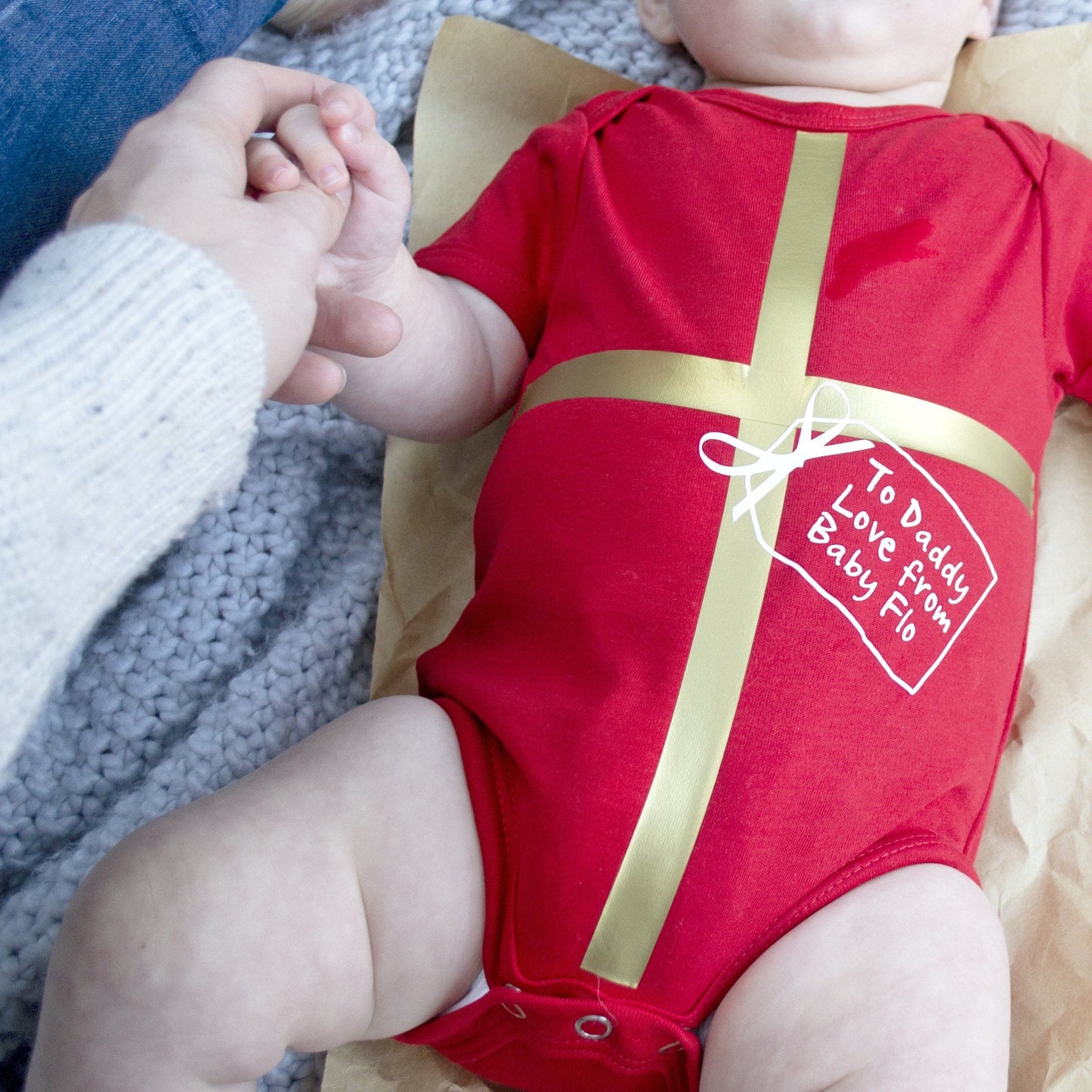 First Christmas All Wrapped Up Personalised Babygrow, Baby grow, - ALPHS