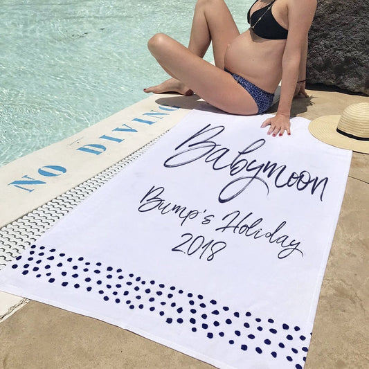 Personalised Babymoon Beach Towel, Sport Towel, - ALPHS