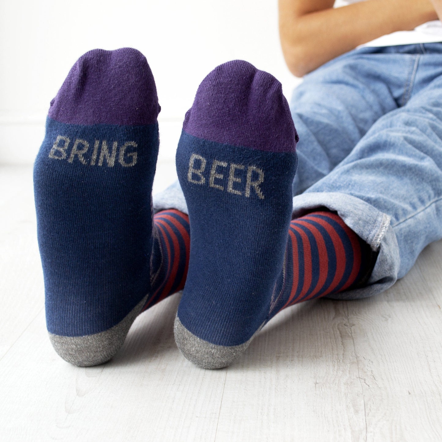 Bring Beer Patterned Slogan Socks, Socks, - ALPHS