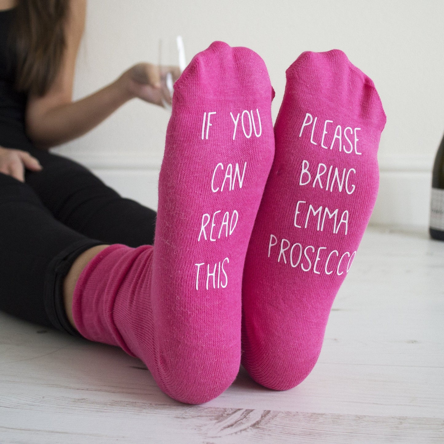 Personalised Hidden Message Bring Prosecco Socks, socks, - ALPHS