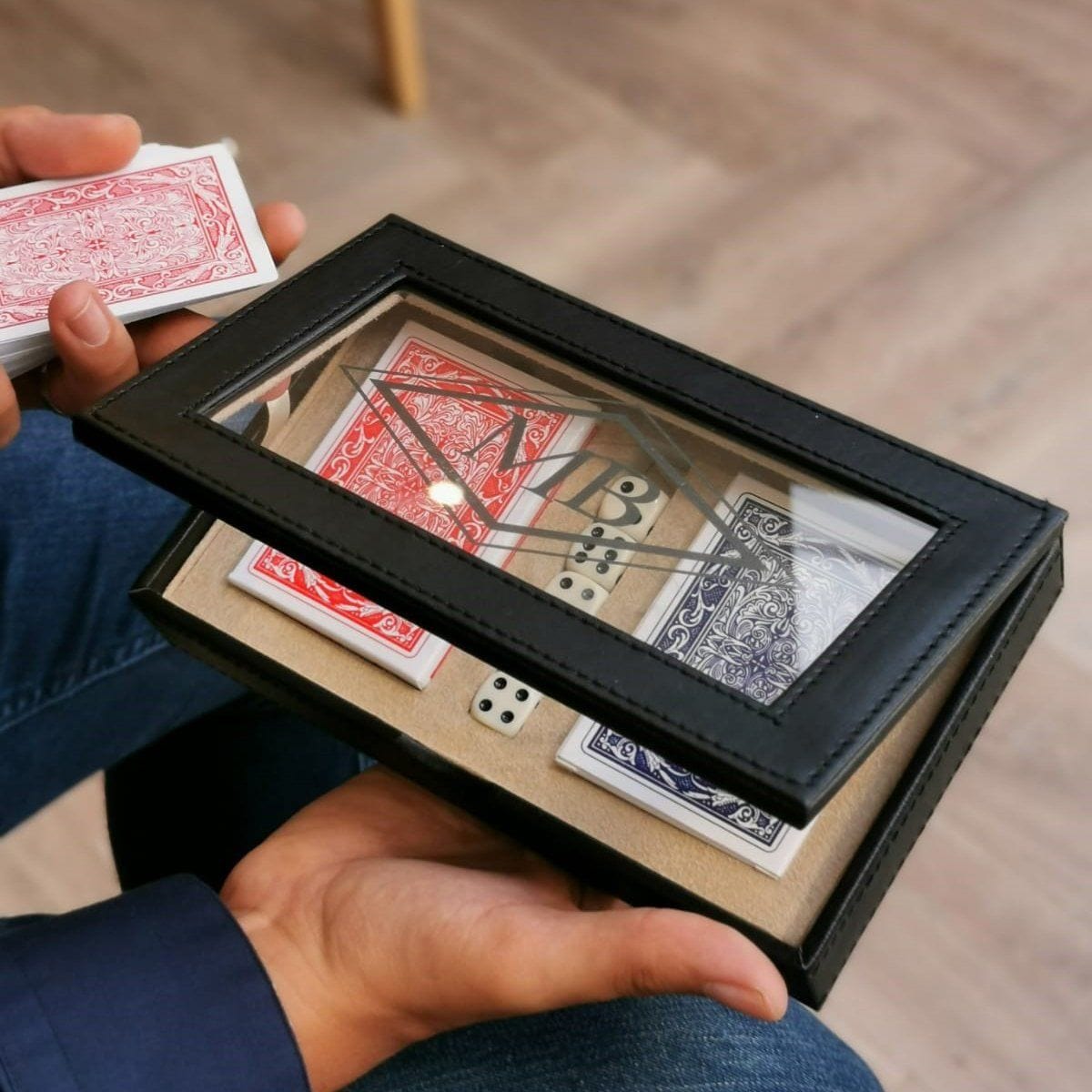 Personalised Monogrammed Cards And Dice Game Set, Games, - ALPHS