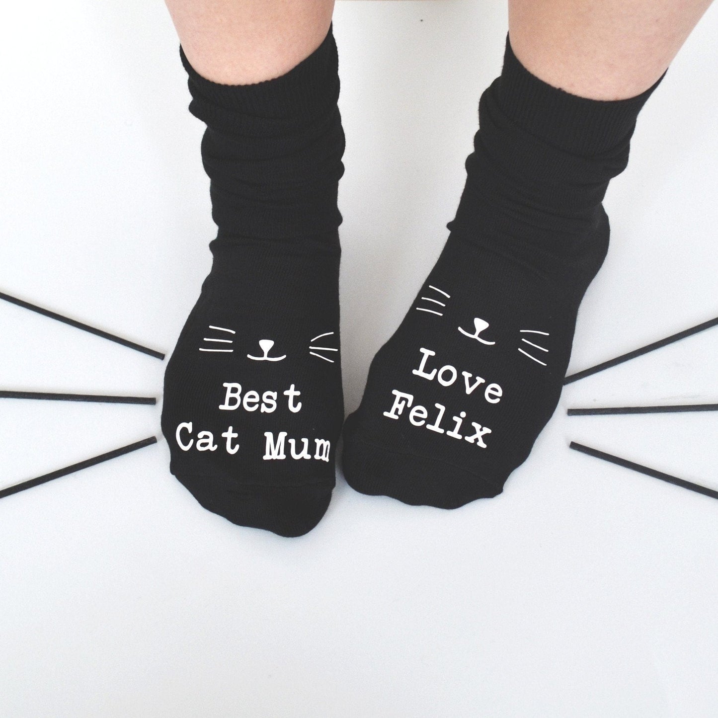 Personalised Socks - Best Cat Mum, socks, - ALPHS