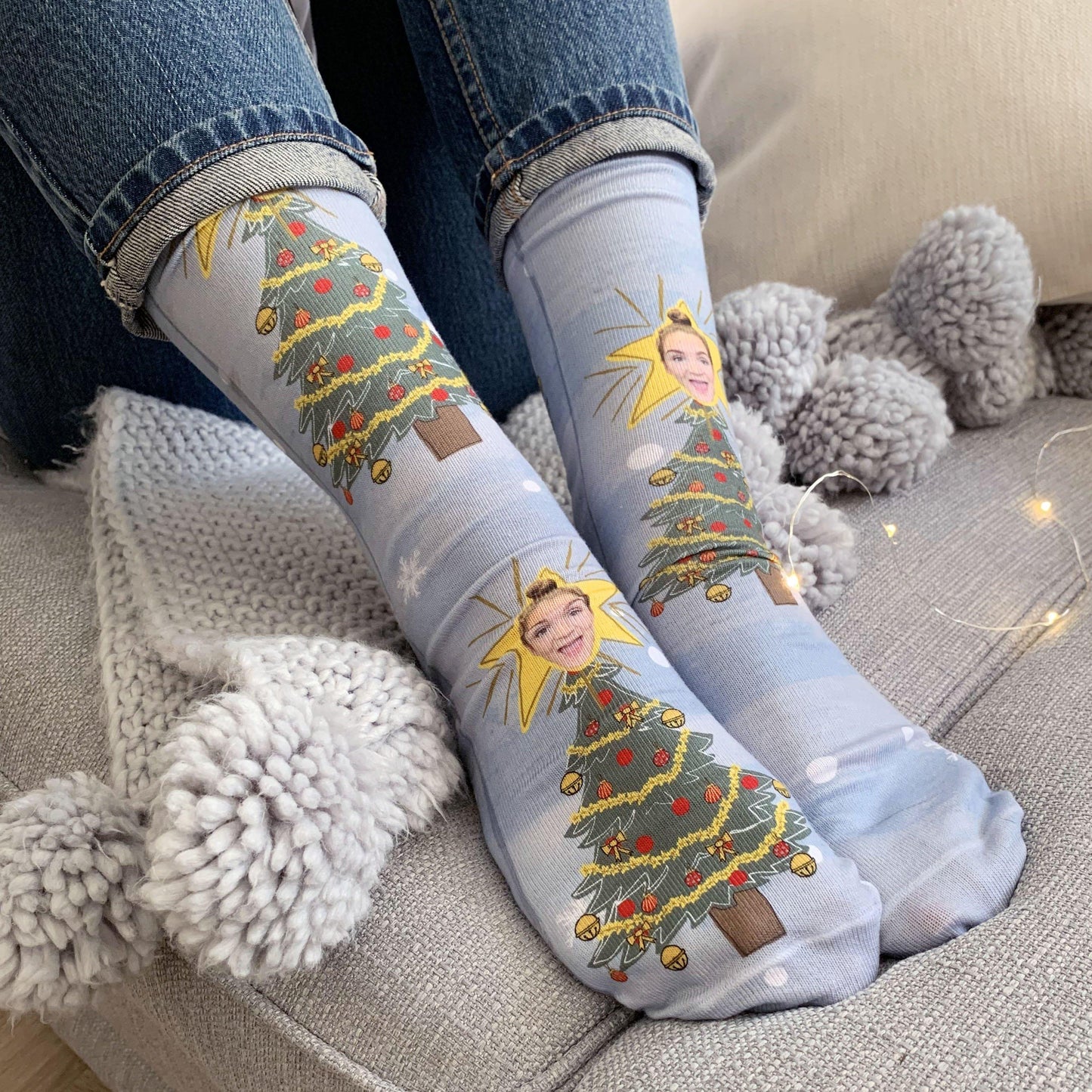 Personalised Christmas Tree Photo Socks, Photo Socks, - ALPHS