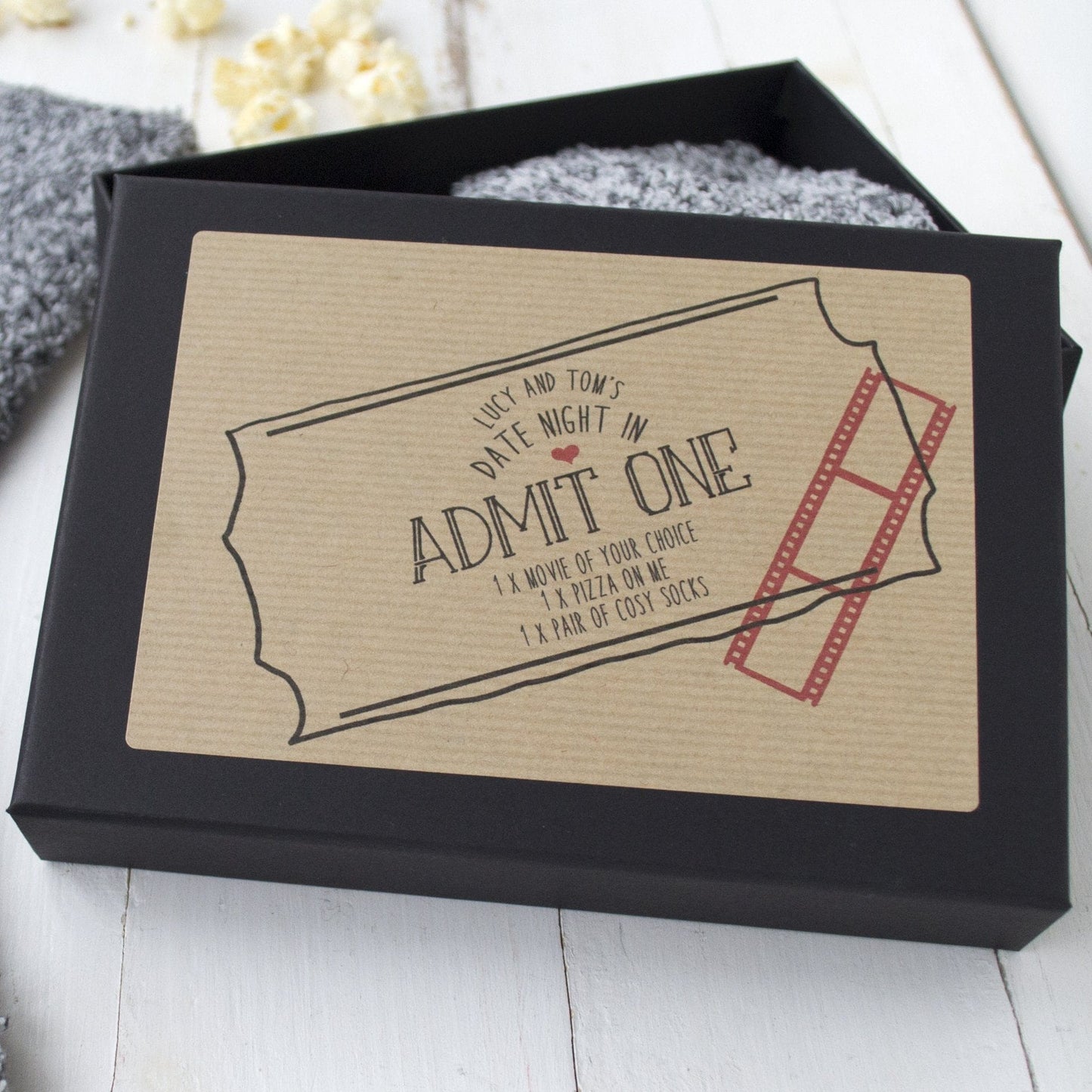 Personalised Date Night In Slipper Sock Gift Box, Gift Box, - ALPHS