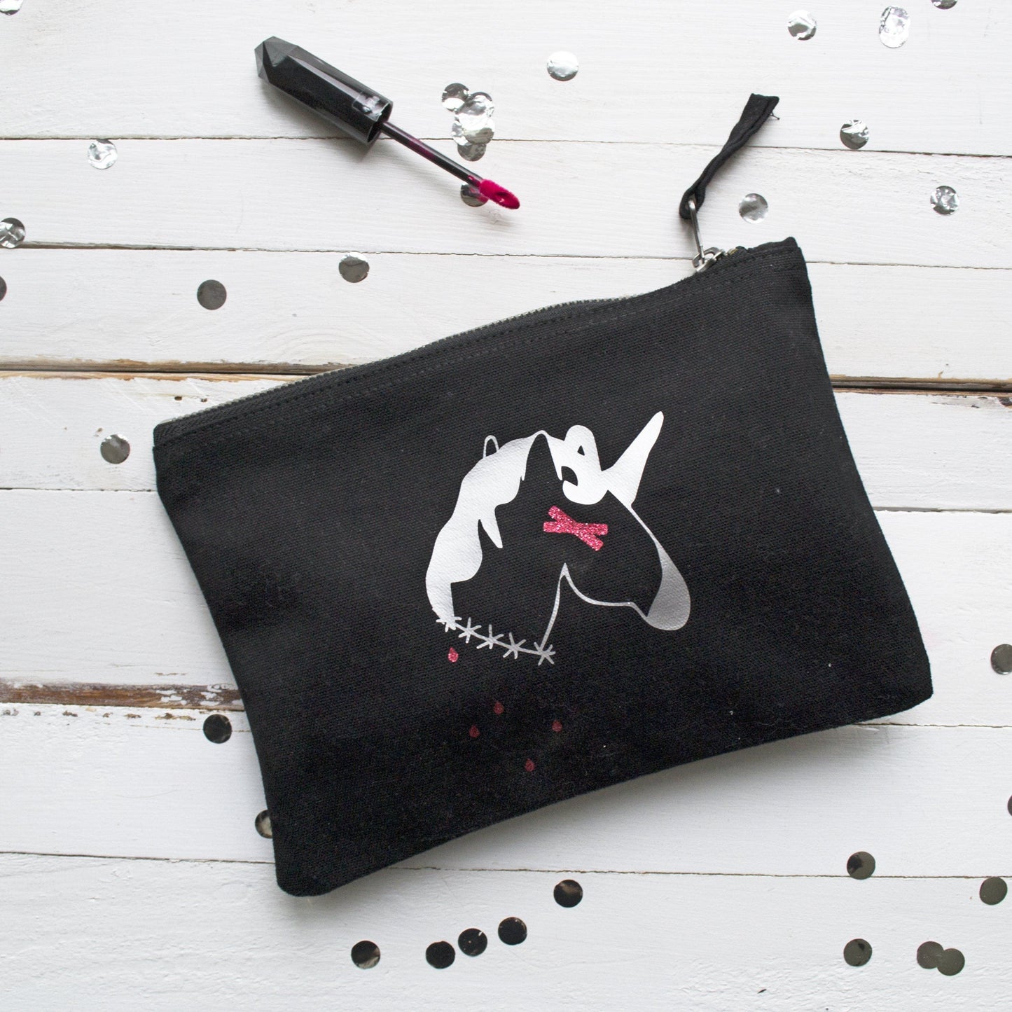 Dead Unicorn Halloween Make Up Pouch, Pouch, - ALPHS
