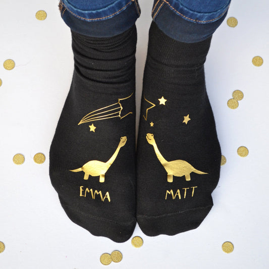 Stargazing Dinosaurs Personalised Socks, Socks, - ALPHS