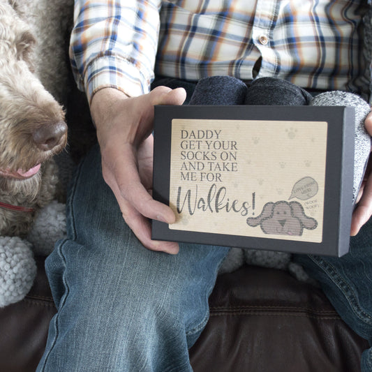 Two Men's Dog Walking Socks Personalised Gift Box, Socks,, - ALPHS