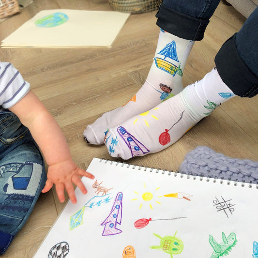 Personalised Socks With Your Child's Drawing, Socks, - ALPHS 