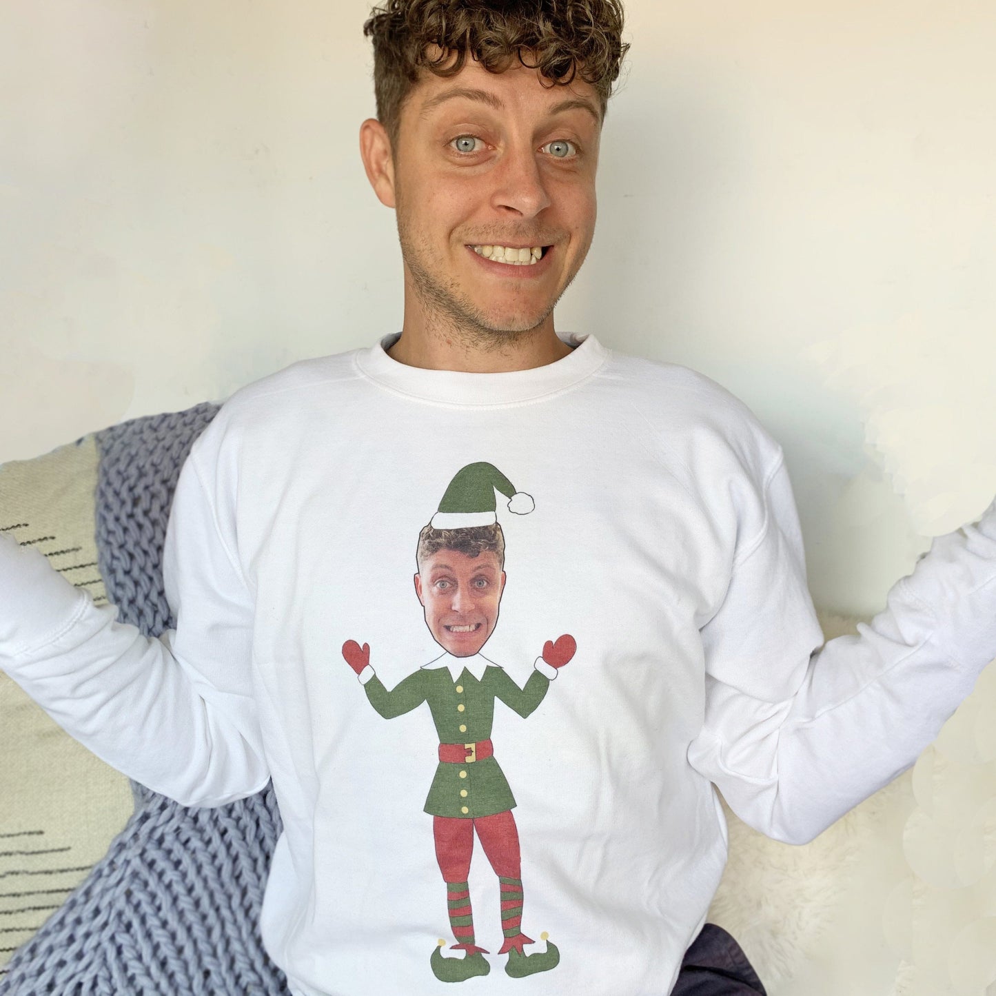Personalised Elf Photo Jumper, Jumper, Christmas, - ALPHS