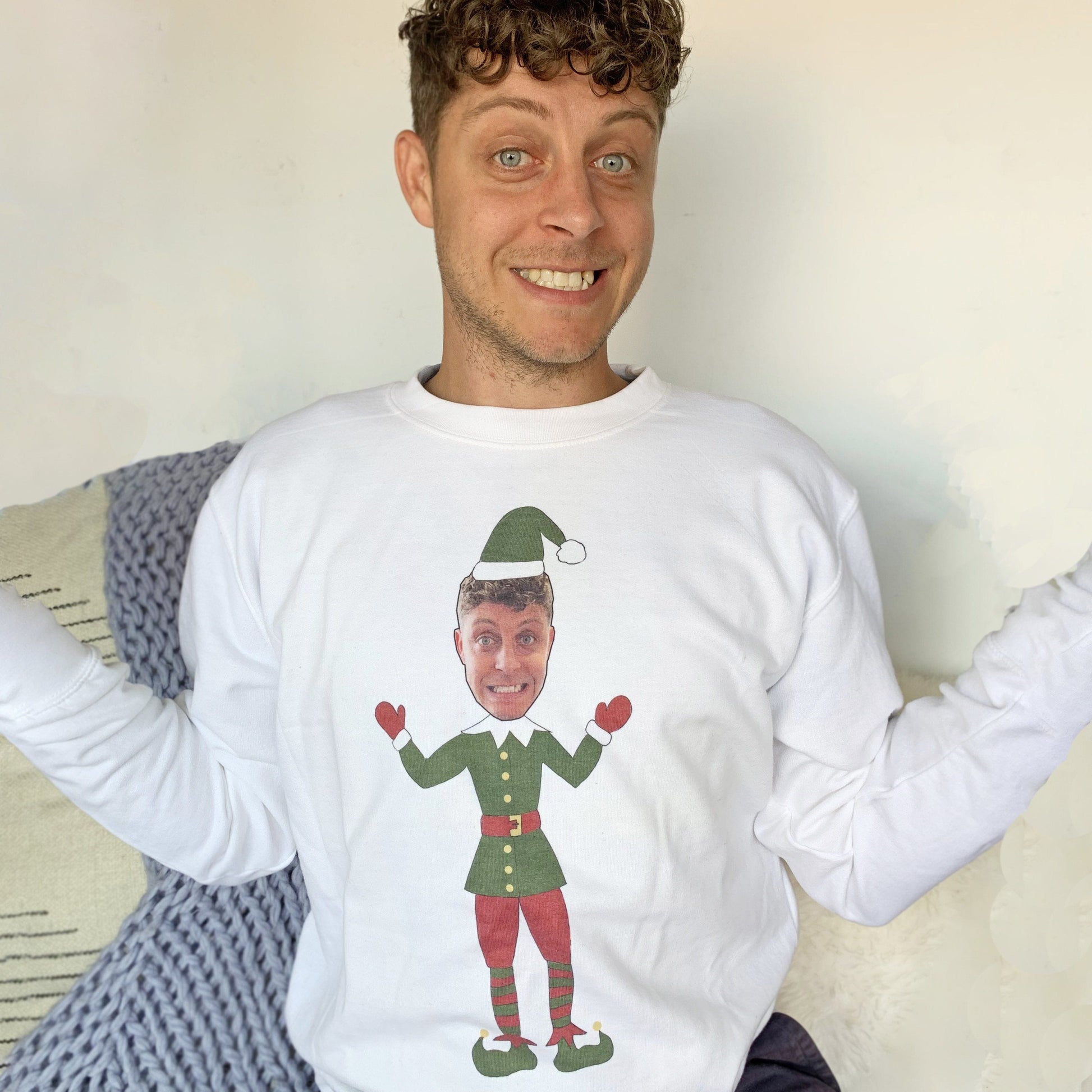 Personalised Elf Photo Jumper, Jumper, Christmas, - ALPHS