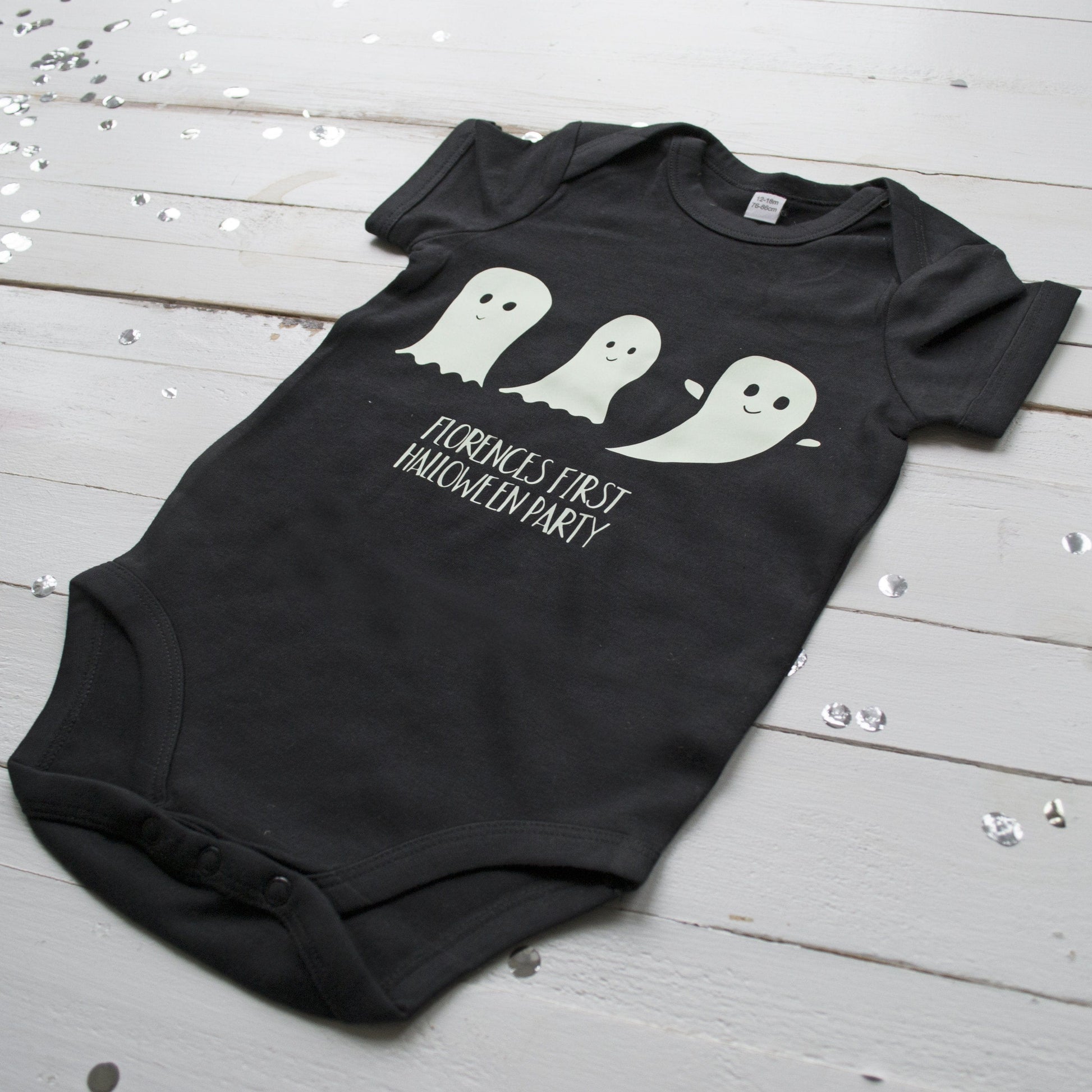 Glow In The Dark Halloween Party Babygrow, Baby grow, - ALPHS