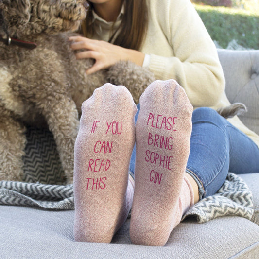 Personalised Glitter Gin Gift Socks, Socks, - ALPHS