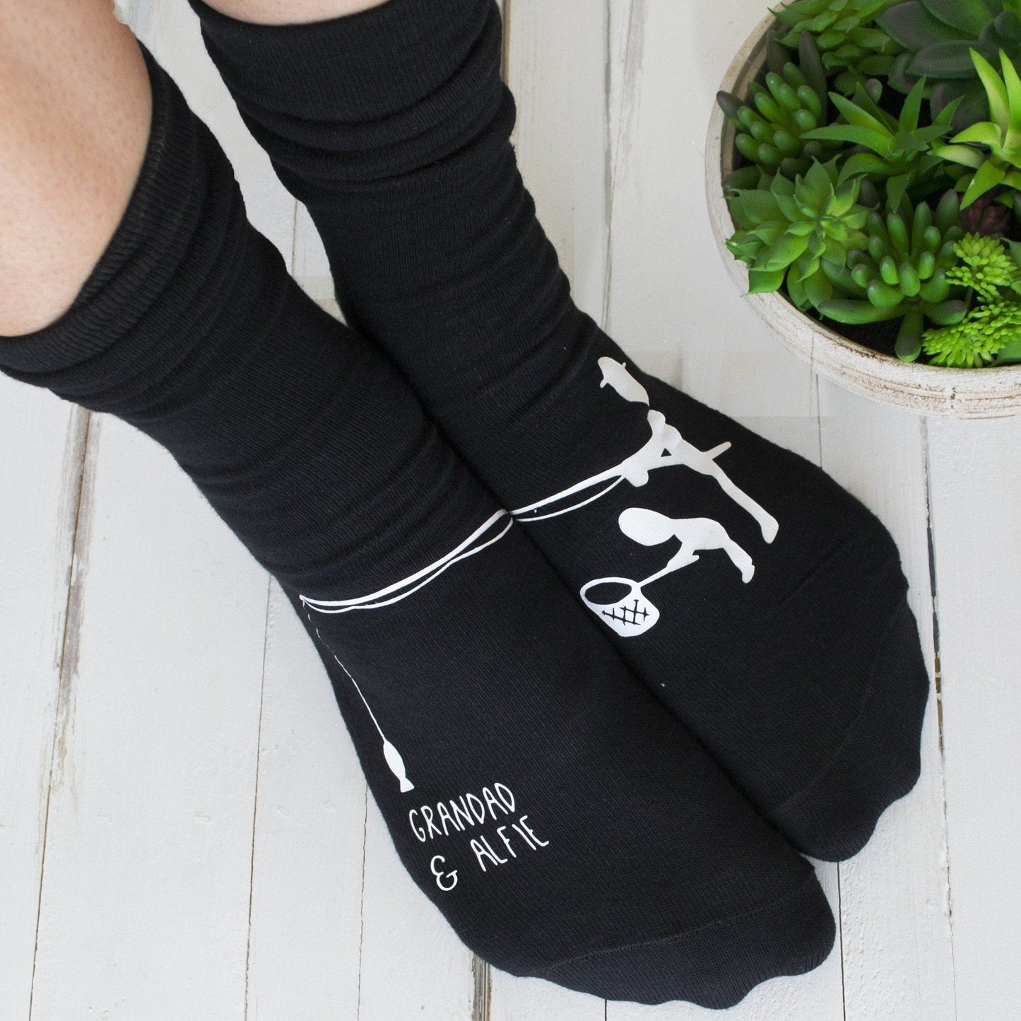 Grandad and Me Personalised Fishing Socks, Personalised Socks, - ALPHS