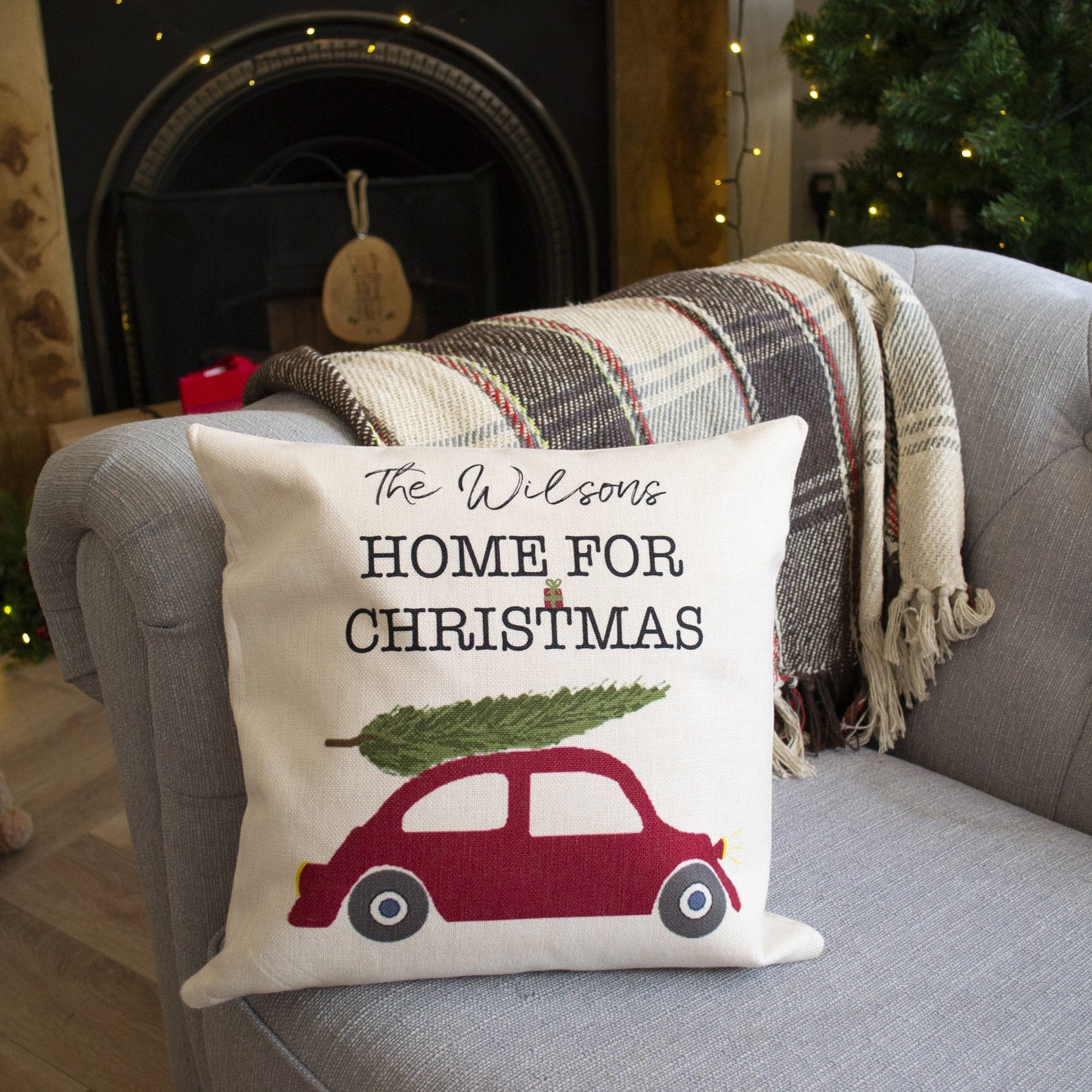 Personalised Home For Christmas Cushion, cushion, - ALPHS