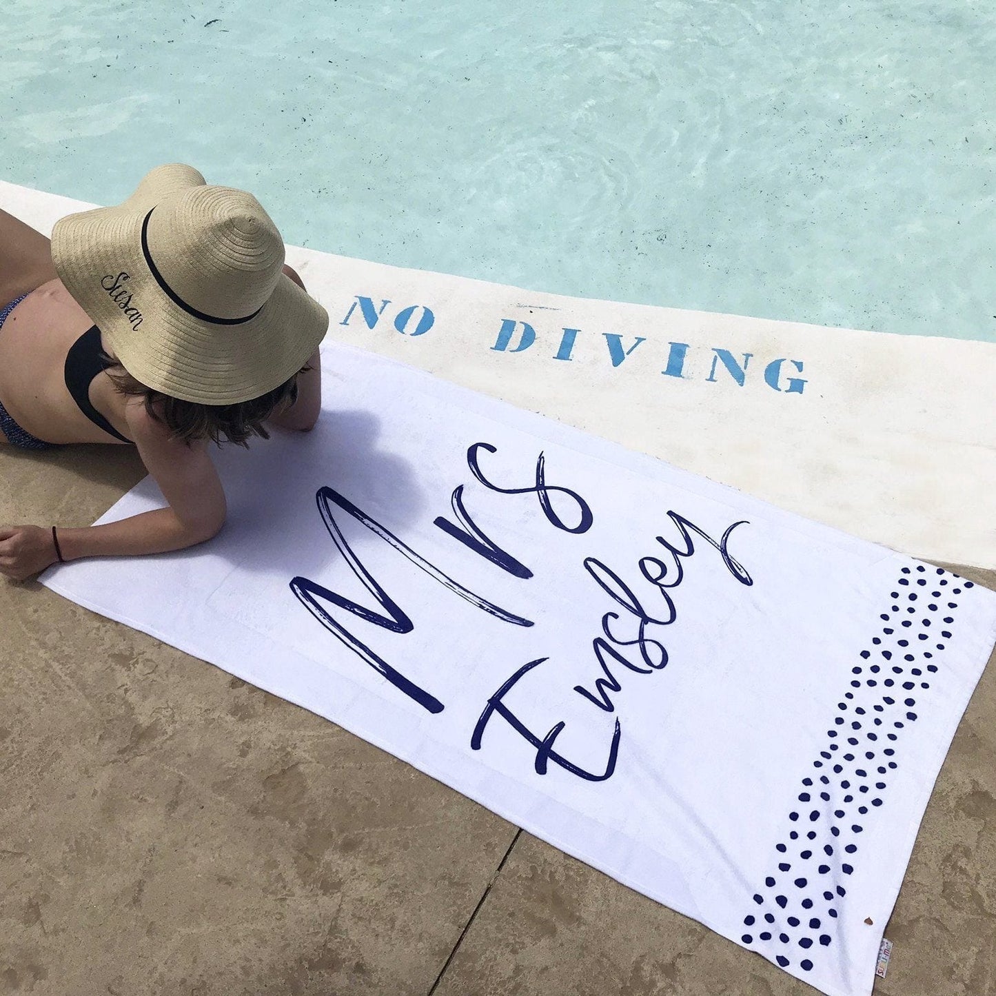 Personalised Mr and Mrs Beach Towel, Sport Towel, - ALPHS