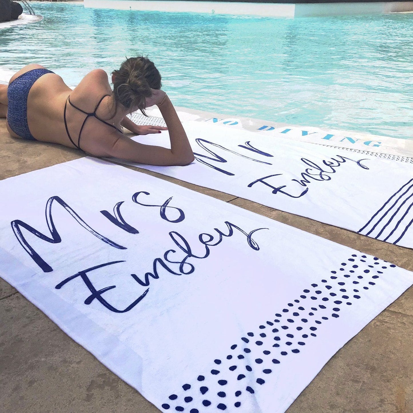 Personalised Mr and Mrs Beach Towel, Sport Towel, - ALPHS