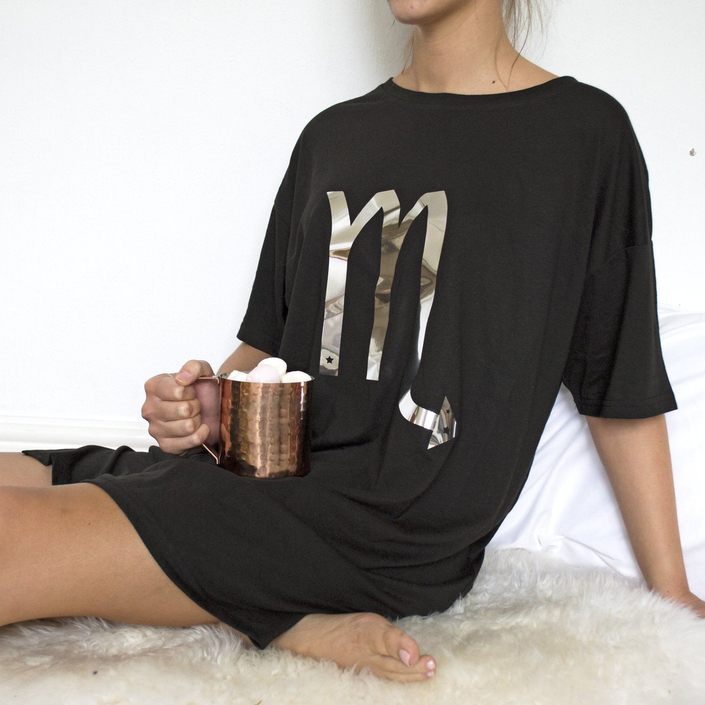 Personalised Metallic Star Sign Oversight Nightie, nightie, - ALPHS