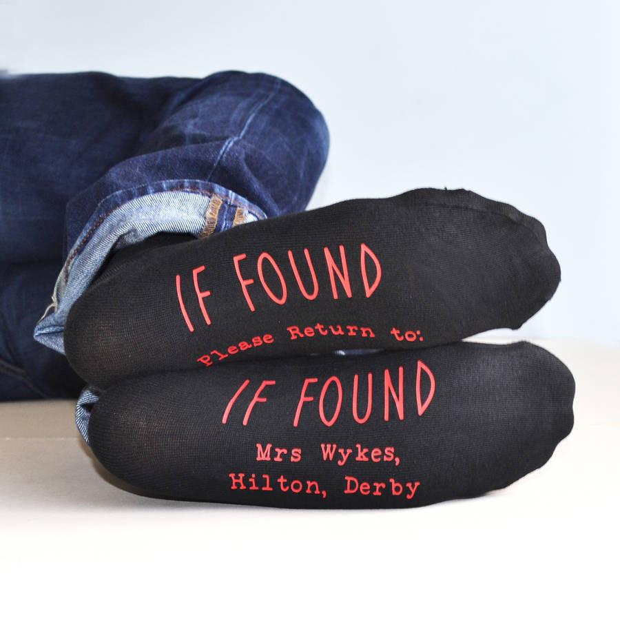 If Found, Personalised Socks, socks, - ALPHS