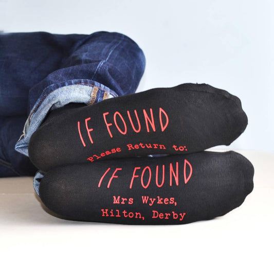 If Found, Personalised Socks, socks, - ALPHS