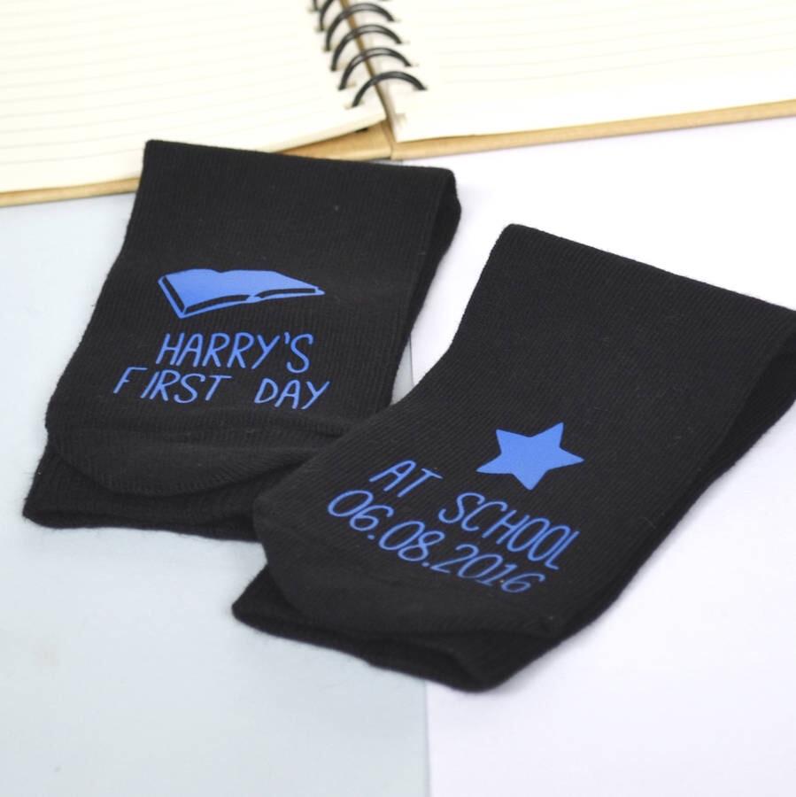 First Day At School Personalised Socks, , - ALPHS