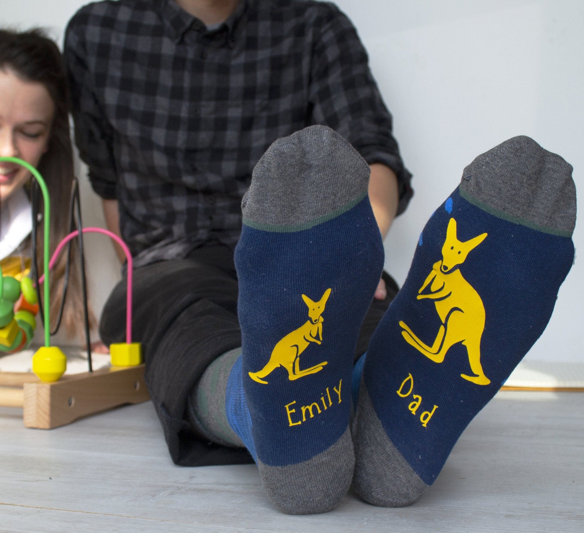 Personalised Daddy Kangaroo Socks, , - ALPHS